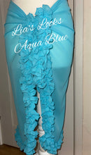 Load image into Gallery viewer, Frilly Ruffle Aqua Blue Sarong
