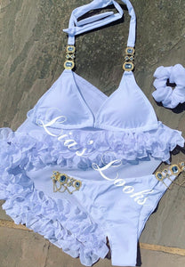 Frilly Ruffle White Sarong