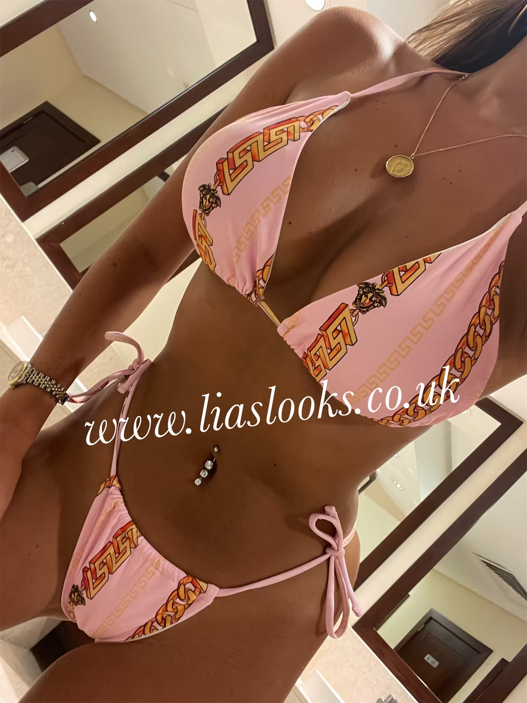 Baby Pink/Gold Bikini (CLEARANCE)