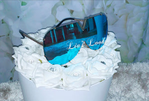 Blue Mirrored Oversized Sunglasses