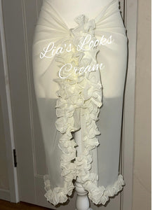 Frilly Ruffle Cream Sarong