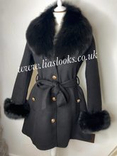 Load image into Gallery viewer, Jet Black Wool &amp; Cashmere Coat
