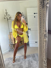 Load image into Gallery viewer, Lemon Rhinestone Gold Chain Bikini
