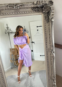 Frilly Ruffle Lilac Sarong