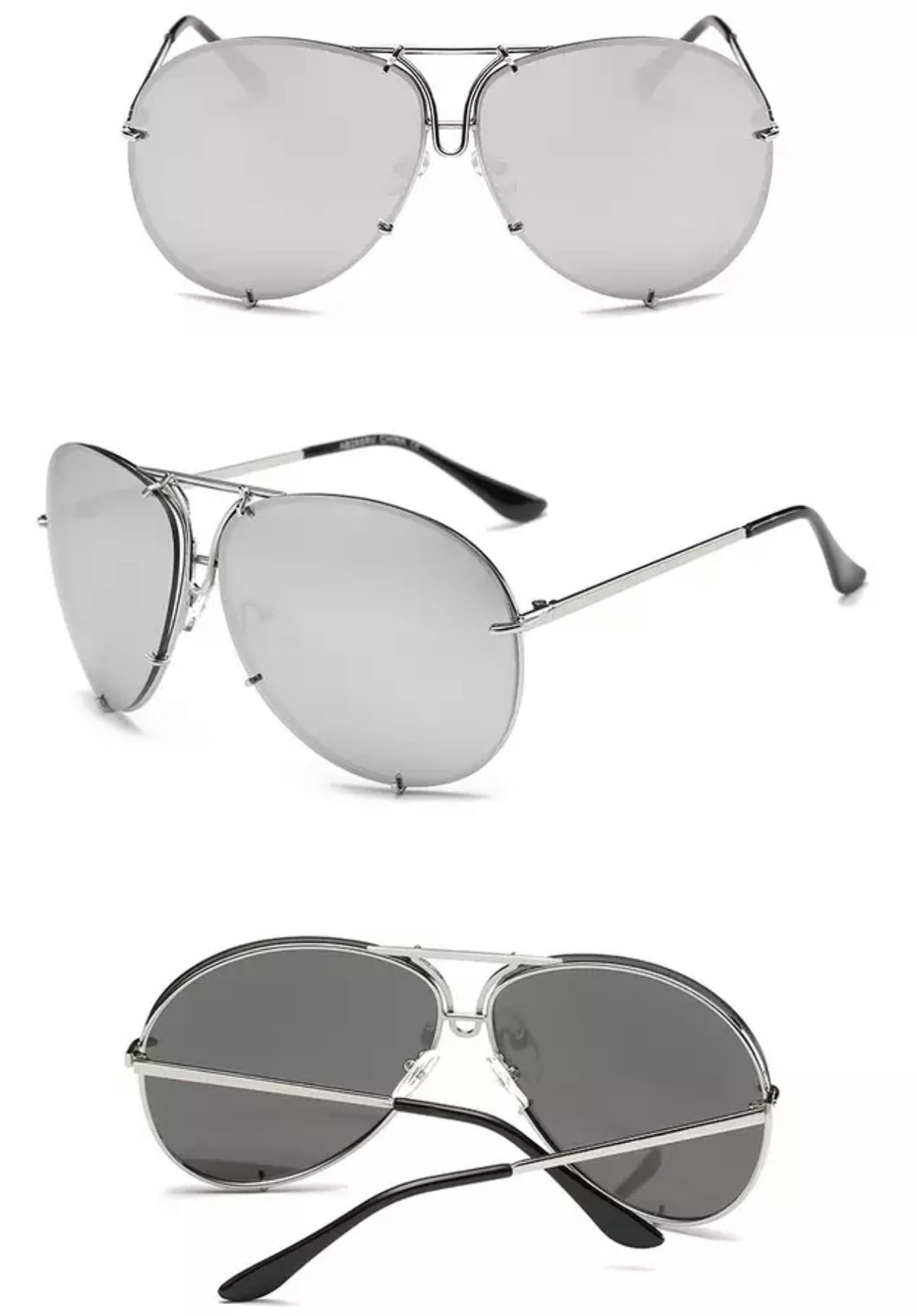 Silver Oversized Porsha Sunglasses