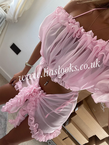 Frilly Ruffle Baby Pink Sarong
