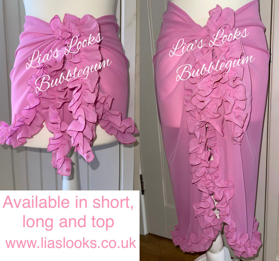 Frilly Ruffle Candy Pink Sarong