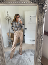Load image into Gallery viewer, Beige Faux Leather Trousers (CLEARANCE)
