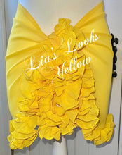 Load image into Gallery viewer, Frilly Ruffle Yellow Sarong
