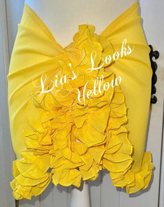 Frilly Ruffle Yellow Sarong