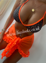 Load image into Gallery viewer, Orange/Brown/Black Bikini
