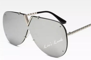 Silver Oversized Sunglasses