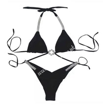 Load image into Gallery viewer, Black Diamanté Bikini

