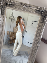 Load image into Gallery viewer, Cream Faux Leather Trousers (CLEARANCE)
