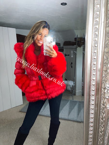 Ruby Red Romani Coat (Faux Fur)