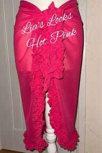 Frilly Ruffle Hot Pink Sarong