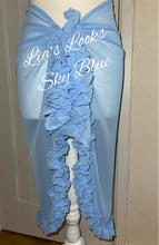Load image into Gallery viewer, Frilly Ruffle Sky Blue Sarong
