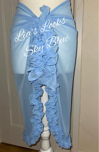Frilly Ruffle Sky Blue Sarong