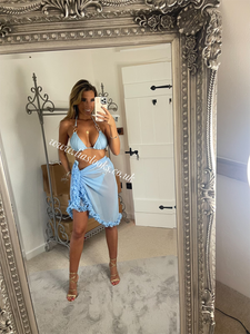 Frilly Ruffle Sky Blue Sarong