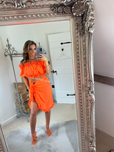 Load image into Gallery viewer, Frilly Ruffle Orange Two Piece Set
