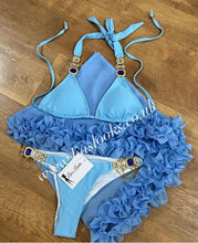 Load image into Gallery viewer, Frilly Ruffle Sky Blue Sarong
