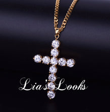 Load image into Gallery viewer, Ultra Large Sparkle Cross Necklace - 5 x 7 Gems (CLEARANCE)
