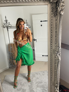 Frilly Ruffle Emerald Green Sarong