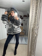 Load image into Gallery viewer, Slate Grey Romani Coat (Faux Fur)
