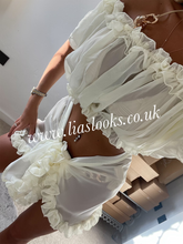 Load image into Gallery viewer, Frilly Ruffle Cream Sarong
