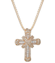 Load image into Gallery viewer, Chunky Gold Bling Small Cross Necklace (Box Chain)
