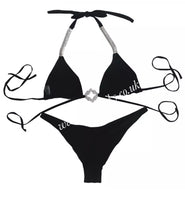 Load image into Gallery viewer, Black Diamanté Bikini
