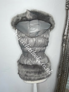 Silver Grey Romani Coat (Faux Fur)