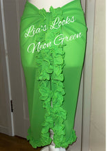 Load image into Gallery viewer, Frilly Ruffle Neon Green Sarong
