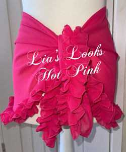 Frilly Ruffle Hot Pink Sarong