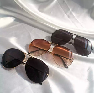 Black/Gold Oversized Porsha Sunglasses
