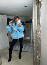 Load image into Gallery viewer, Baby Blue Romani Coat (Faux Fur)
