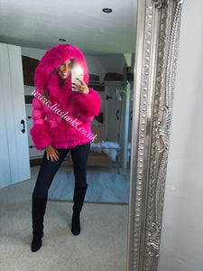 Hot Pink Romani Coat (Faux Fur)