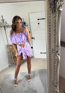 Frilly Ruffle Lilac Sarong