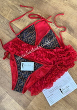 Load image into Gallery viewer, Frilly Ruffle Red Sarong
