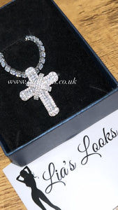 Bling Cross Necklace with Tennis Chain
