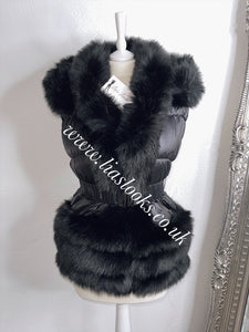 Ebony Black Romani Coat (Faux Fur)