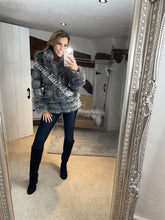 Load image into Gallery viewer, Charcoal Grey Romani Coat (Faux Fur)
