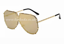 Load image into Gallery viewer, Gold Oversized Sunglasses
