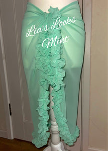 Frilly Ruffle Mint Sarong
