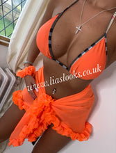 Load image into Gallery viewer, Frilly Ruffle Orange Sarong
