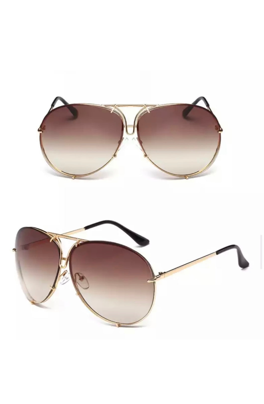 Brown Oversized Porsha Sunglasses
