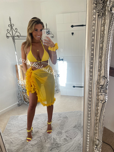 Frilly Ruffle Yellow Sarong