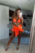 Load image into Gallery viewer, Frilly Ruffle Orange Sarong
