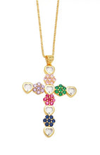 Load image into Gallery viewer, Coloured Cross Necklace (Box Chain) CLEARANCE
