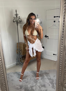 Frilly Ruffle White Sarong